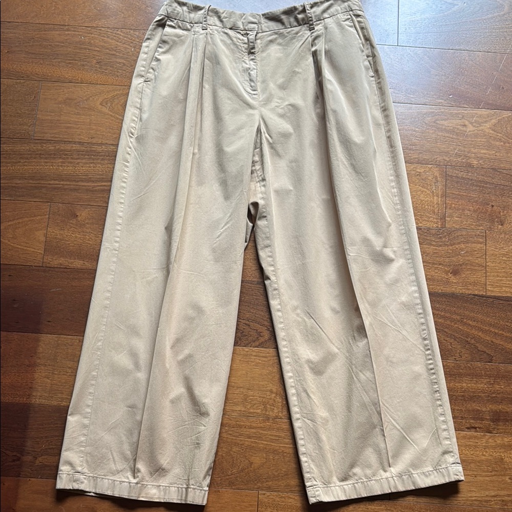 JCrew Wide Leg Essential Pant in Cotton Poplin